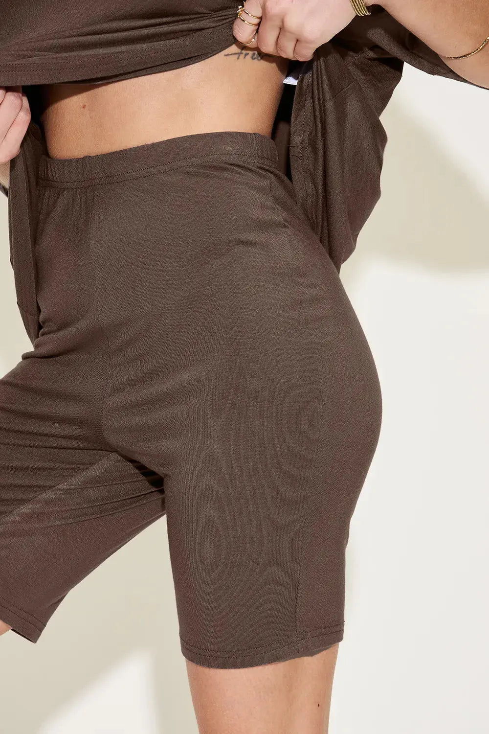 Basic Bae Full Size V - Neck Drop Shoulder T-Shirt and Shorts Set - we buy