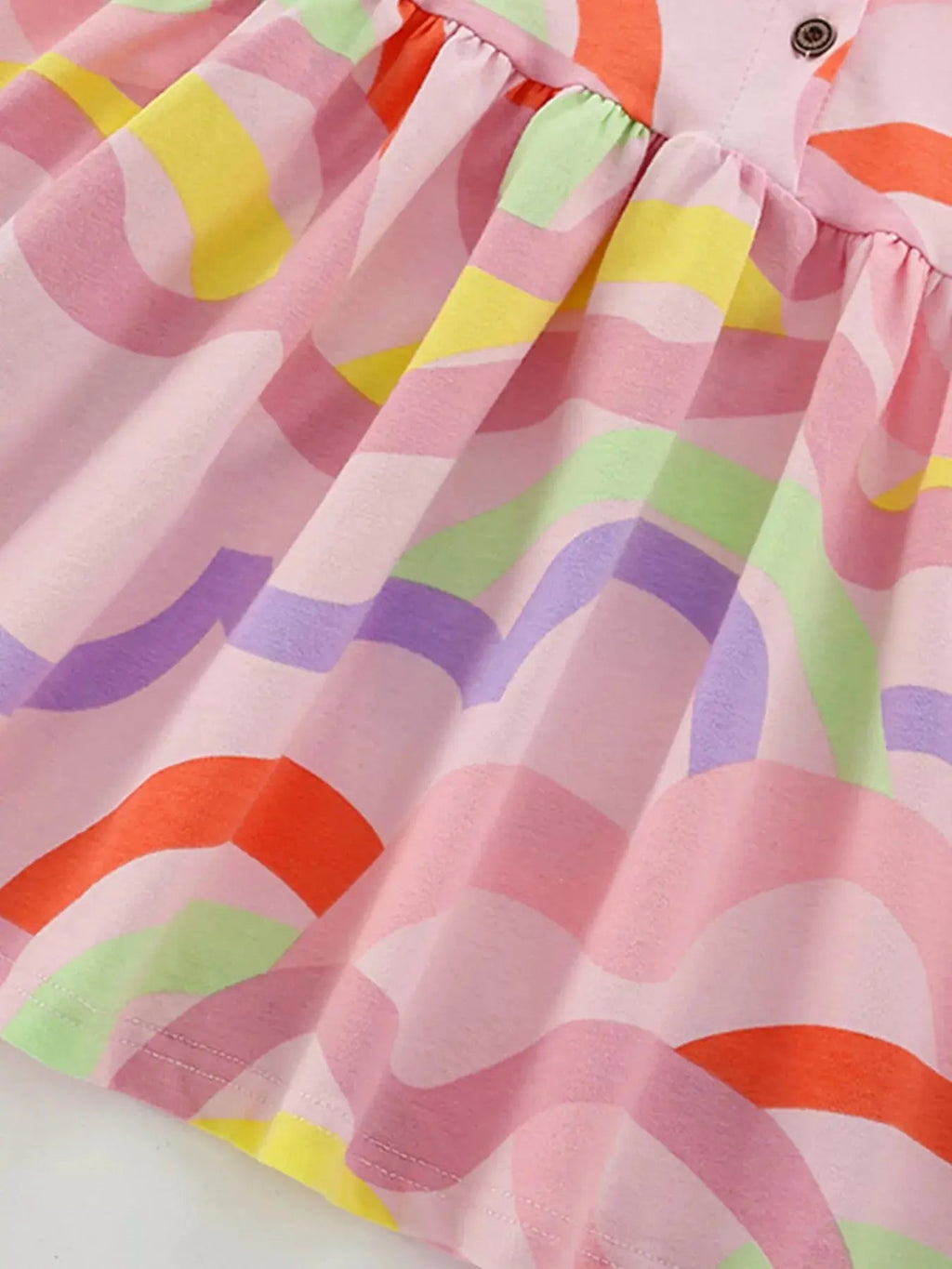 Children's Colorful Wave Print Casual Dress - we buy