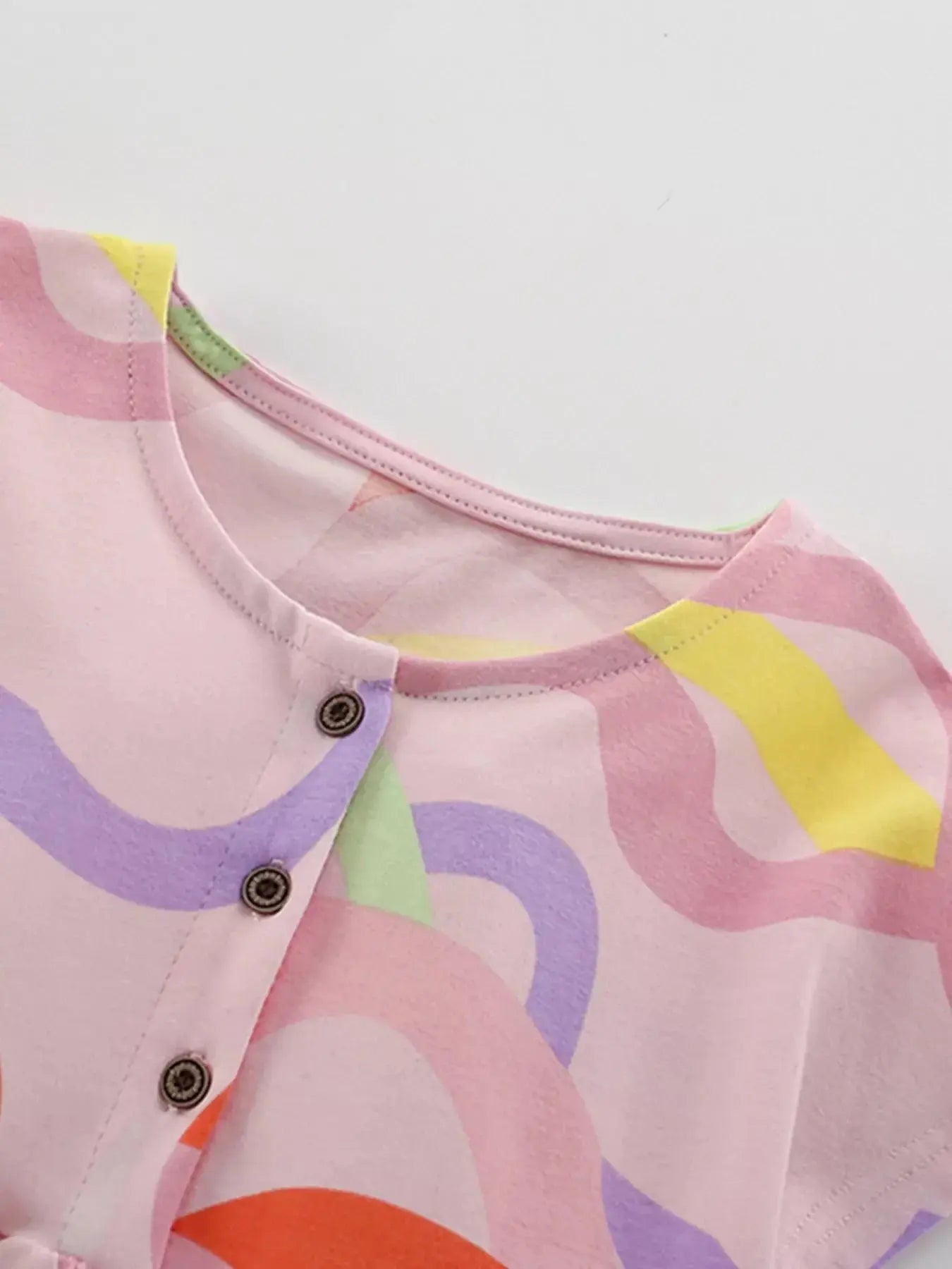 Children's Colorful Wave Print Casual Dress - we buy