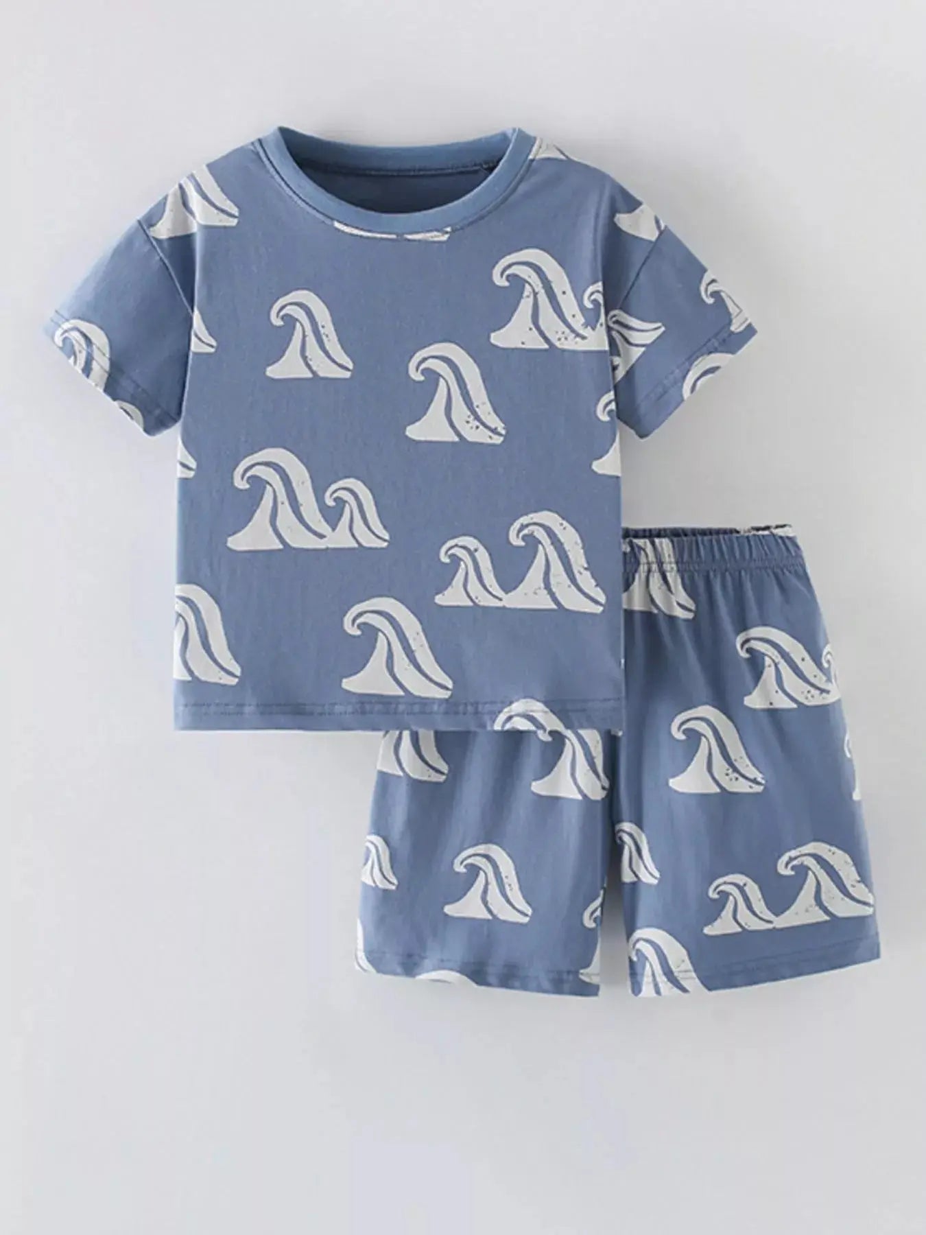 Children's Ocean Wave Print Tee and Shorts Set - we buy