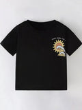 Children's Summer Sun & Wave Graphic Short Sleeve T-Shirt - we buy