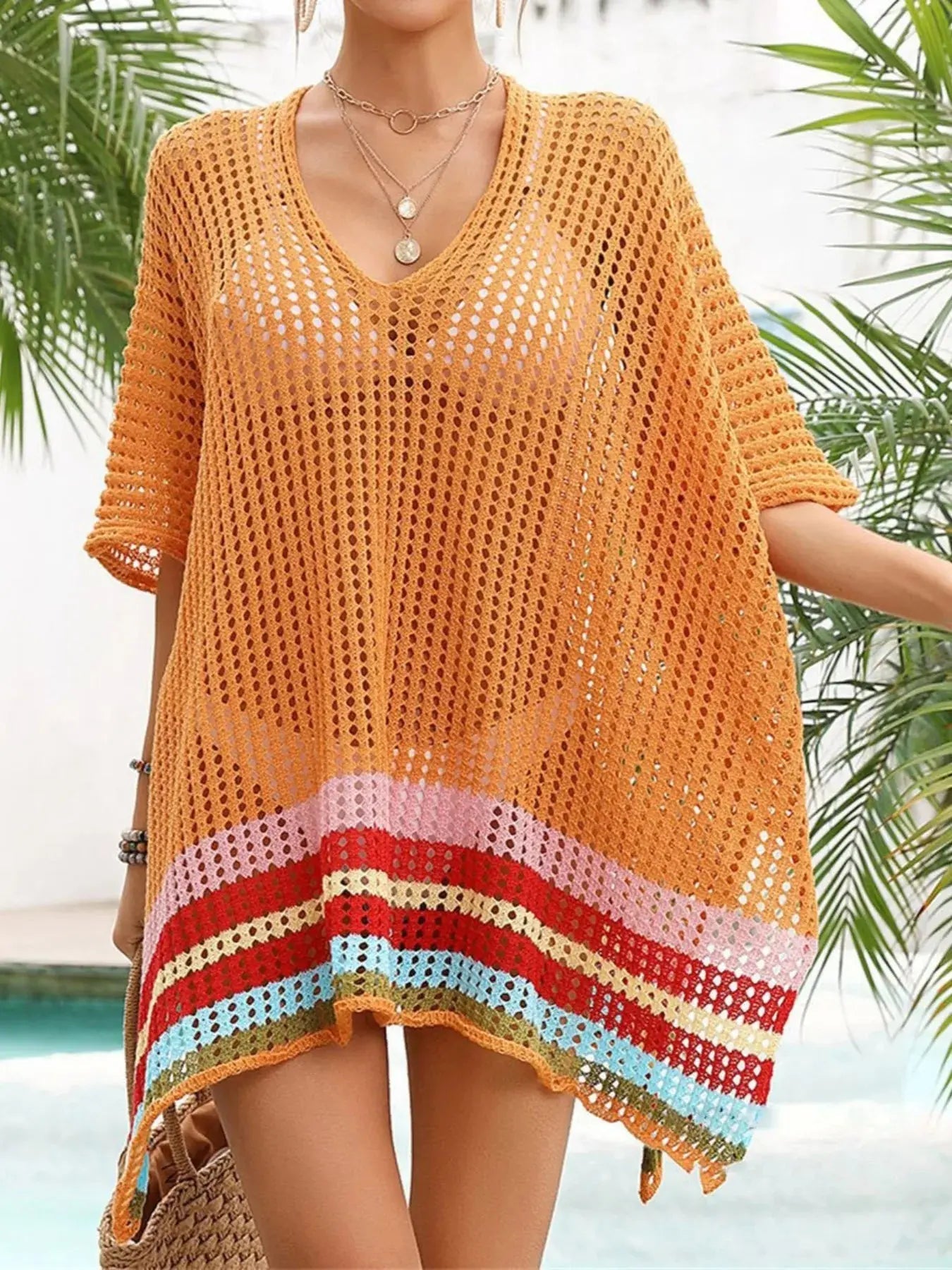 Crochet V - Neck Cover - Up Dress - we buy