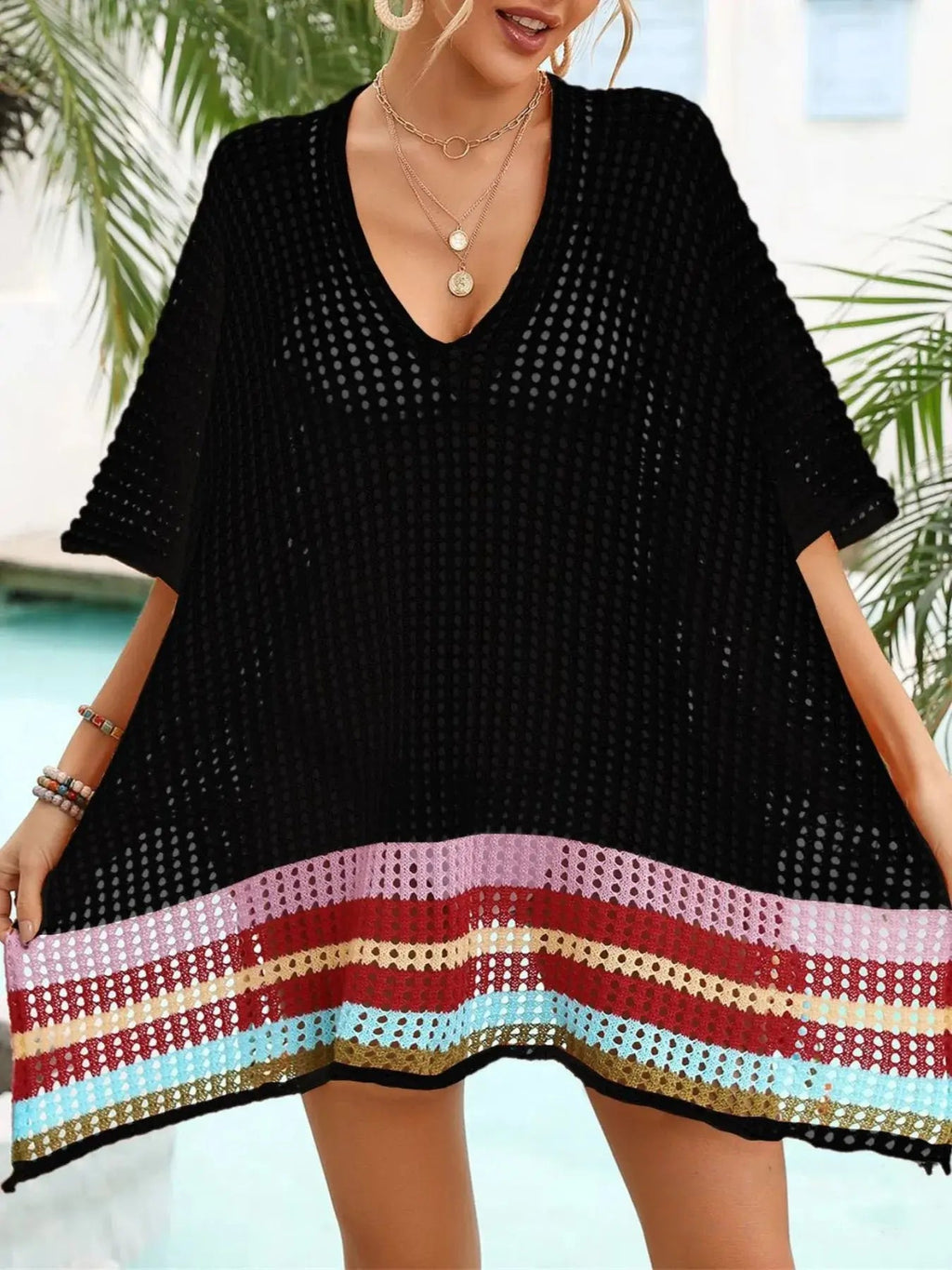 Crochet V - Neck Cover - Up Dress - we buy