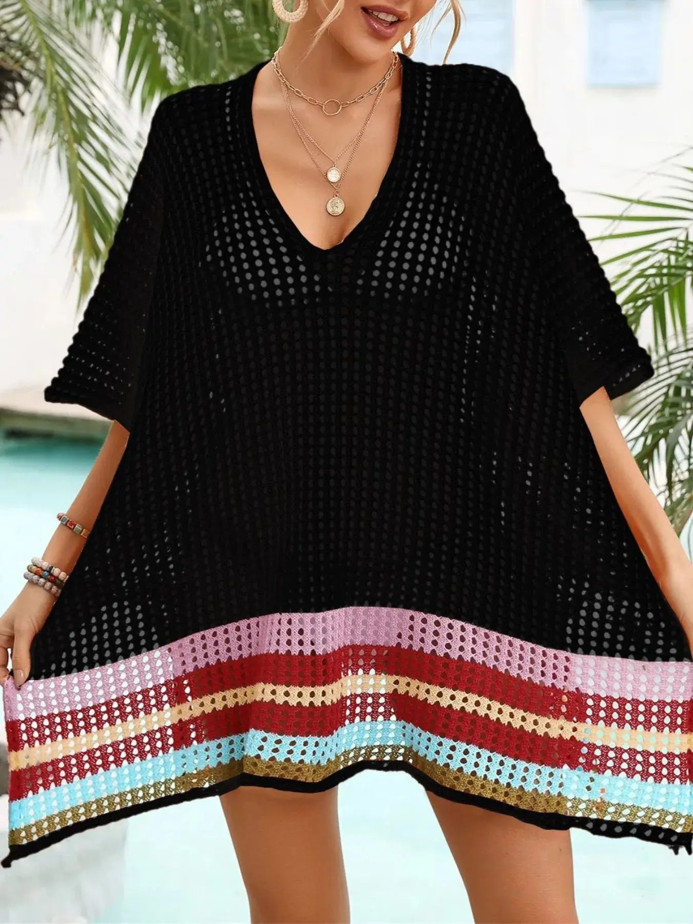 Crochet V - Neck Cover - Up Dress - we buy