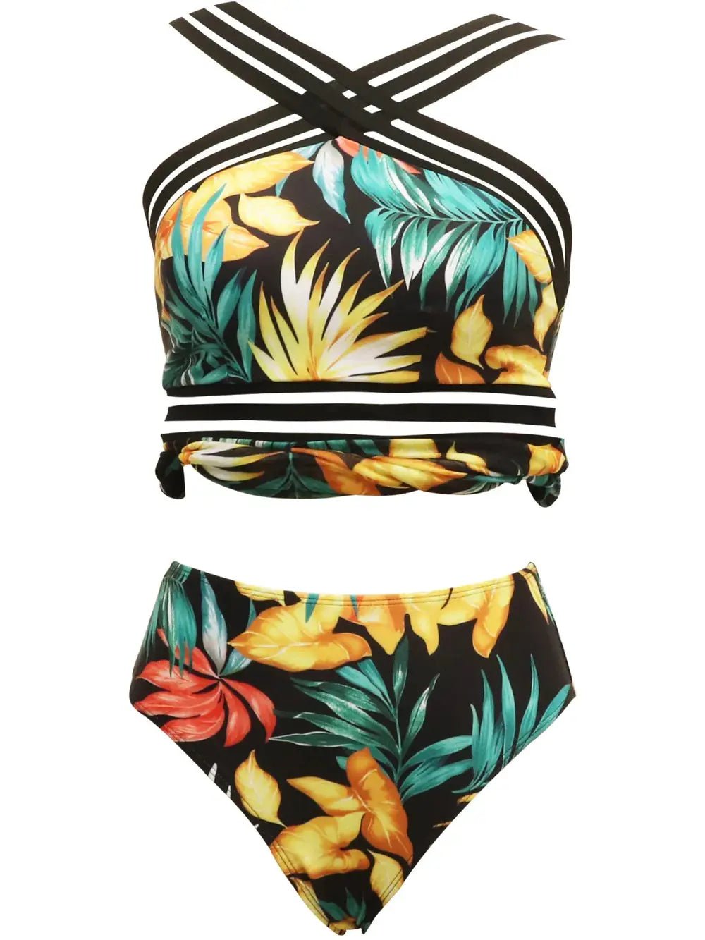 Cutout Printed Two - Piece Swim Set - we buy