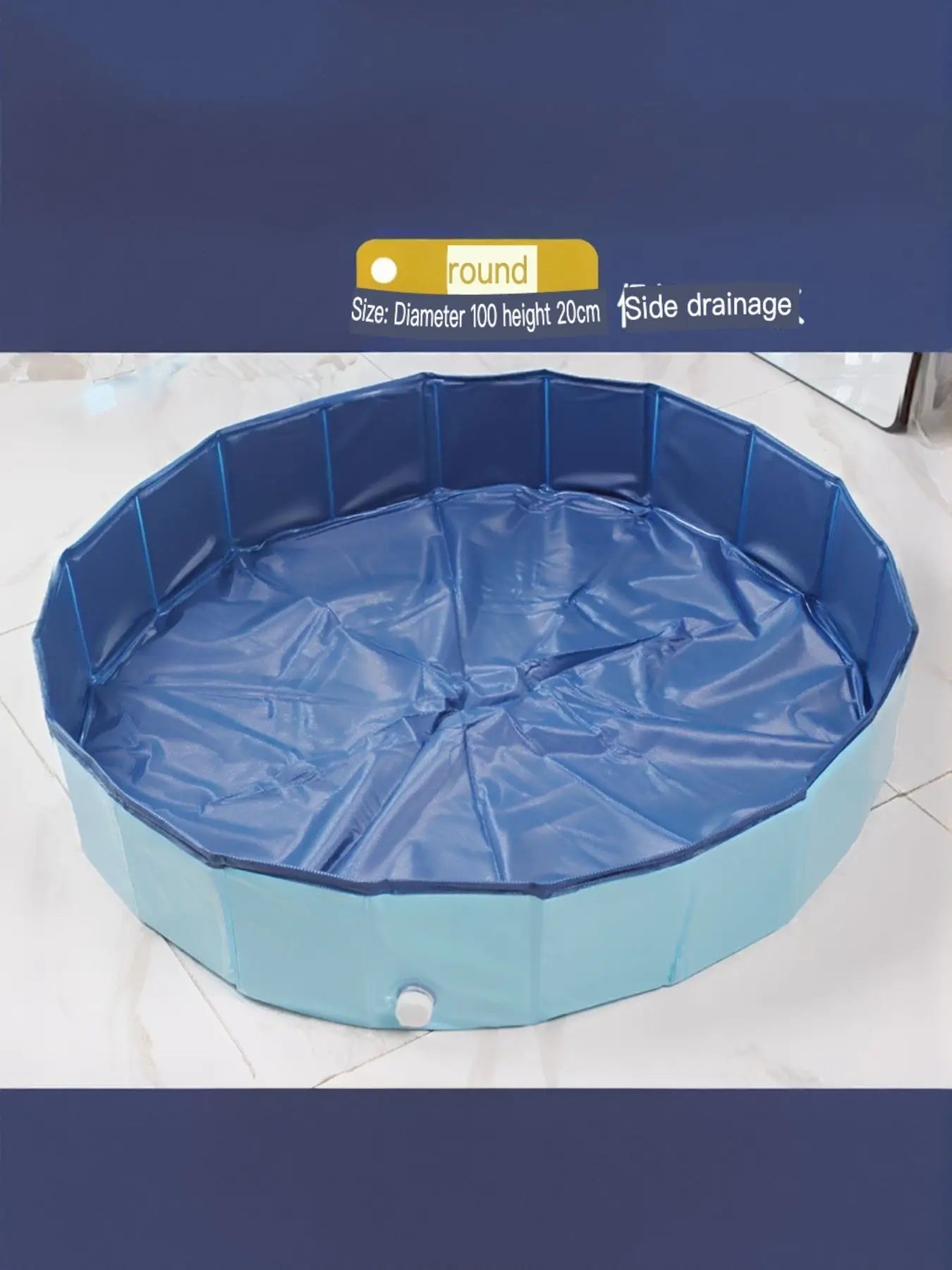 Foldable Pet Bath Pool with Side Drain - we buy