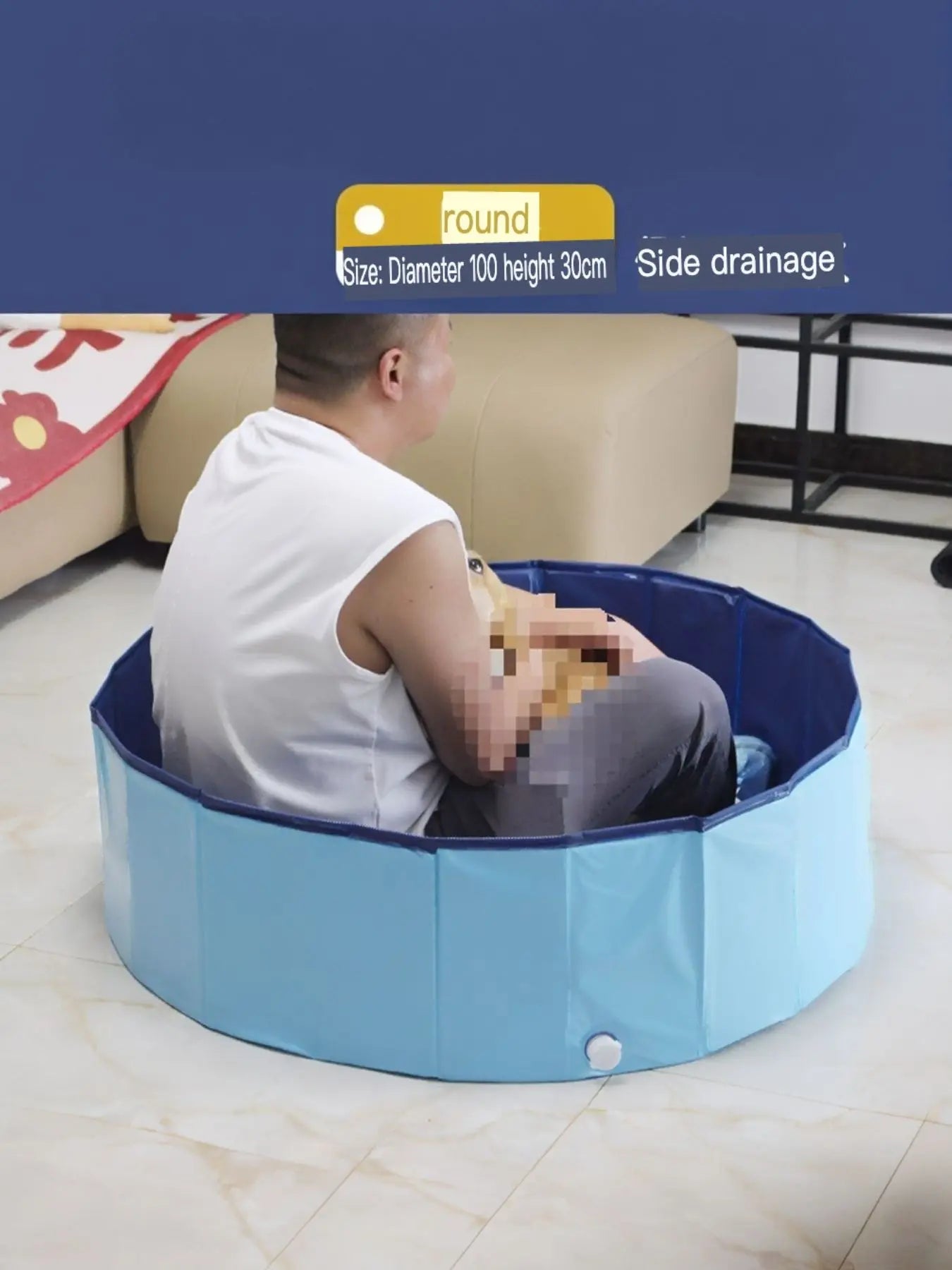 Foldable Pet Bath Pool with Side Drain - we buy