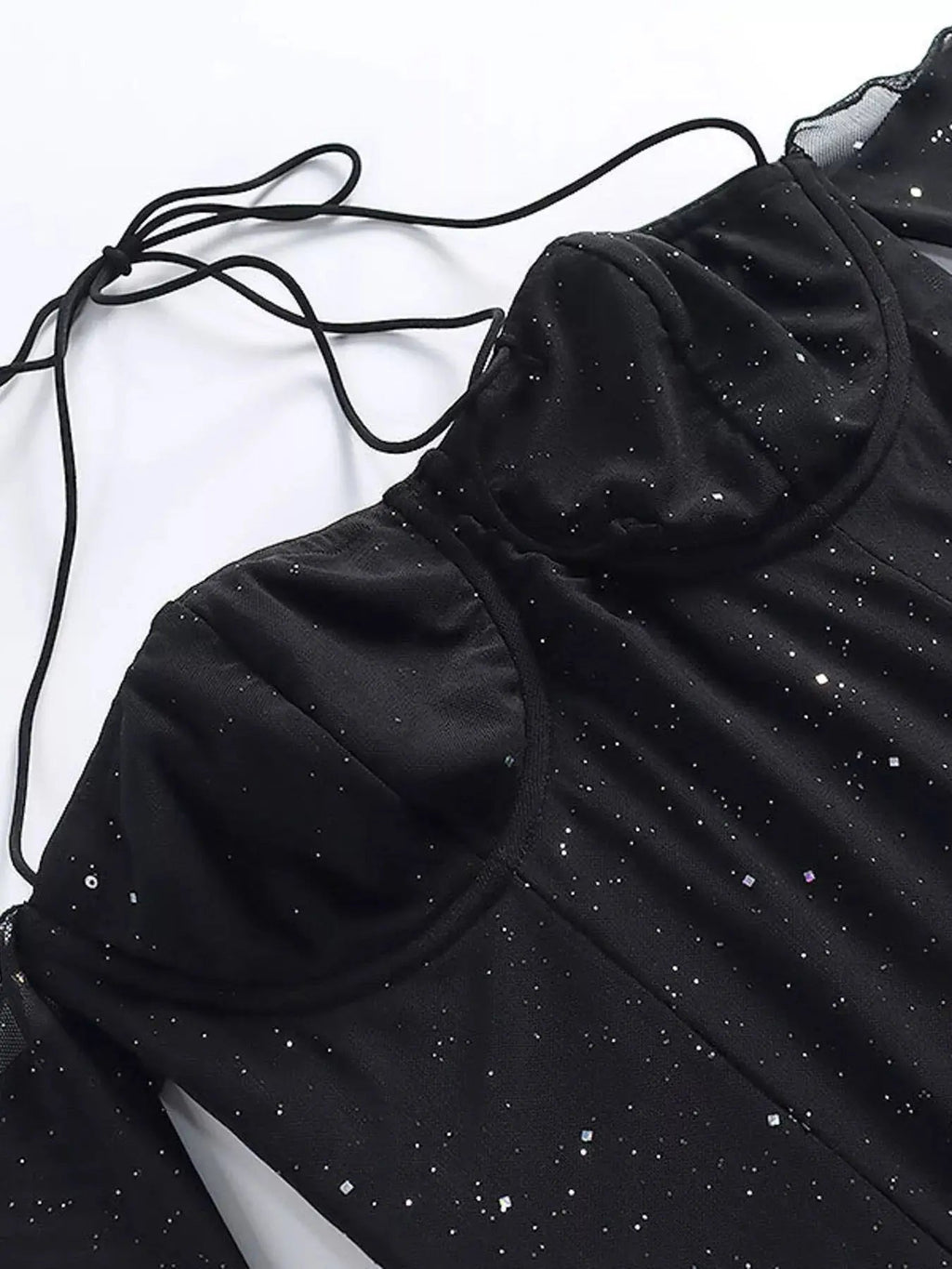Glitter Mini Dress with Sleeves - we buy