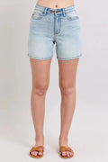 Judy Blue Full Size 2 Button Denim Shorts with Pockets Plus Size - we buy