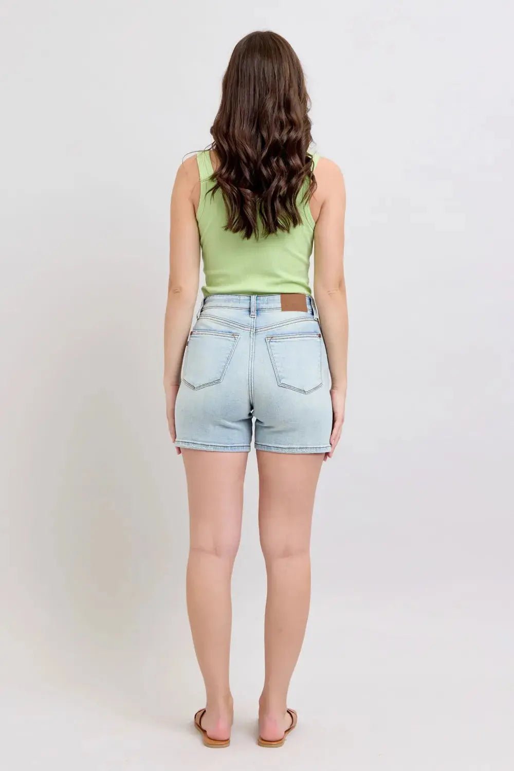 Judy Blue Full Size 2 Button Denim Shorts with Pockets Plus Size - we buy