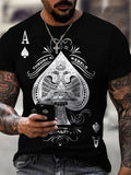 Men's Full Size Ace of Spades Graphic Print T-Shirt Plus Size - we buy