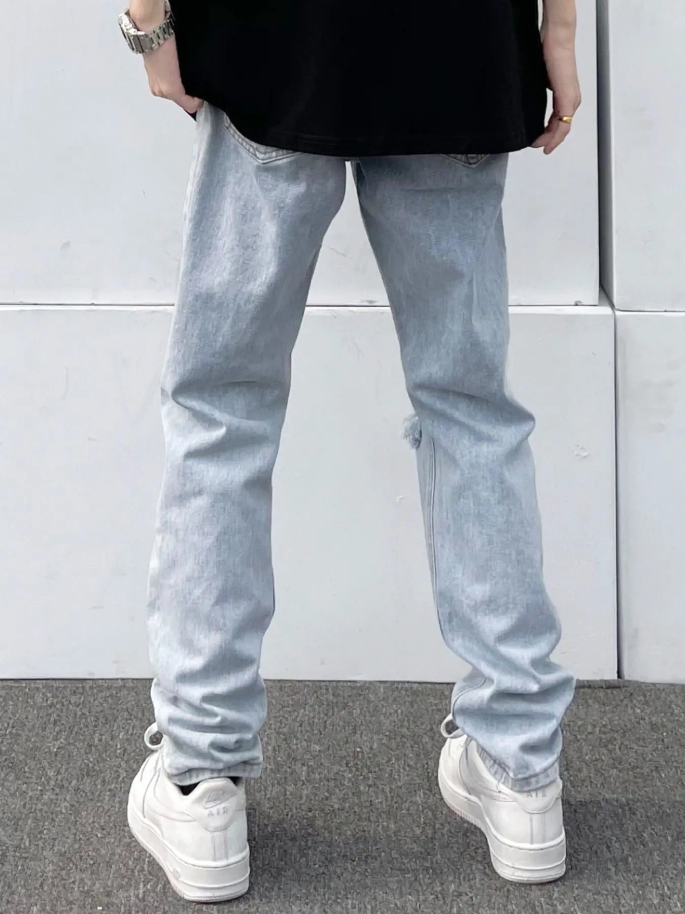 Men's Full Size Distressed Slim Fit Jeans Plus Size - we buy