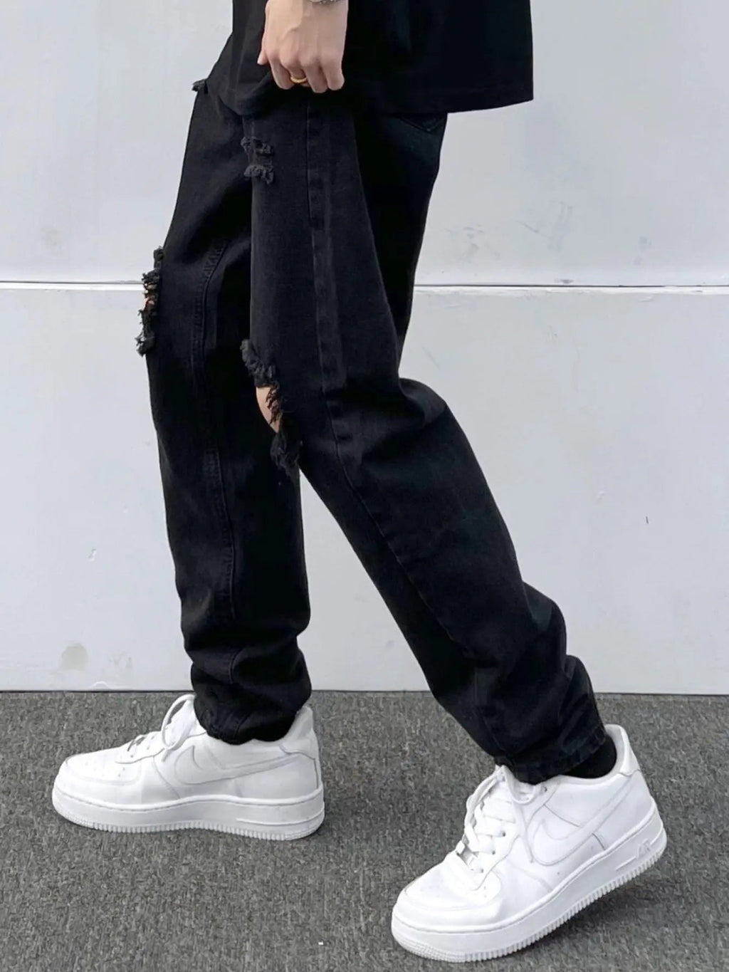 Men's Full Size Distressed Slim Fit Jeans Plus Size - we buy