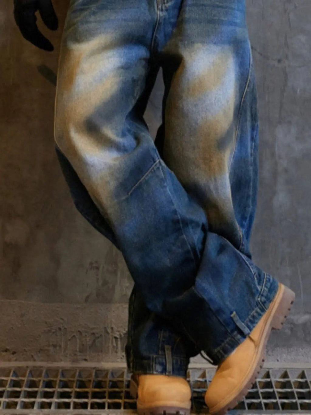 Men's Full Size Distressed Wide Leg Jeans Plus Size - we buy