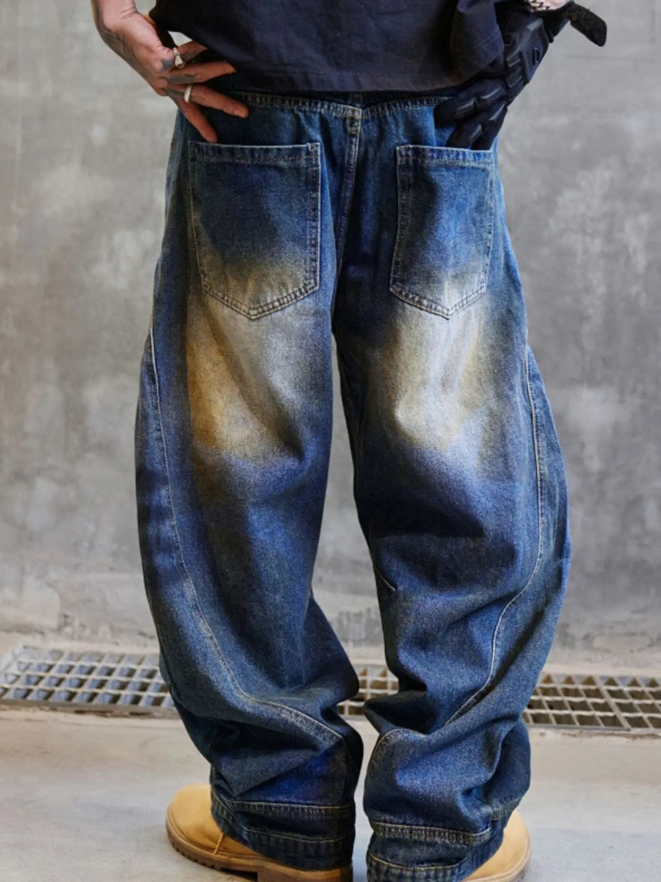 Men's Full Size Distressed Wide Leg Jeans Plus Size - we buy
