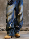 Men's Full Size Distressed Wide Leg Jeans Plus Size - we buy