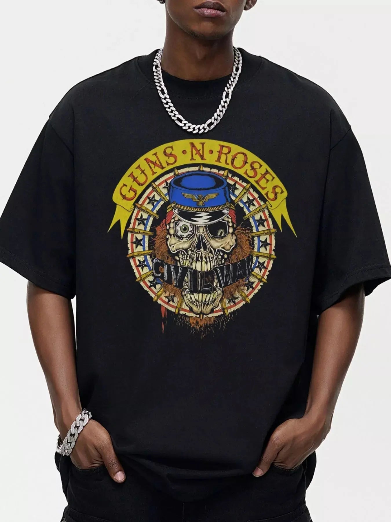 Men's Graphic Round Neck Oversized T-Shirt - we buy