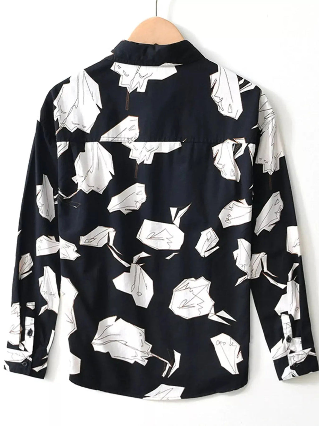 Men's Plus Size Abstract Print Long Sleeve Casual Shirt - we buy