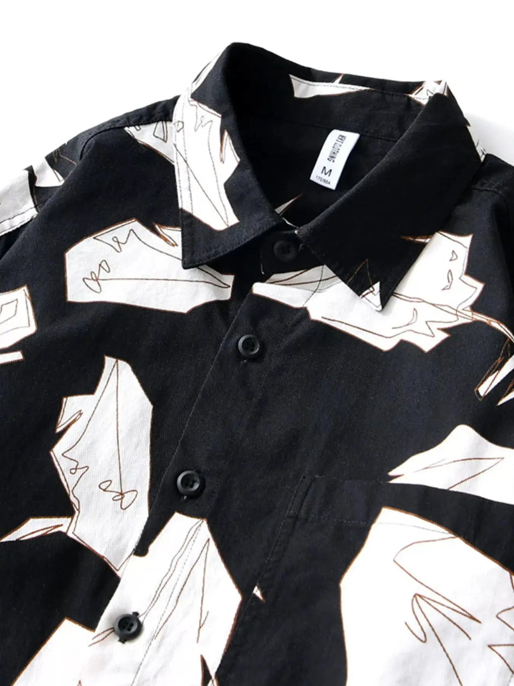 Men's Plus Size Abstract Print Long Sleeve Casual Shirt - we buy