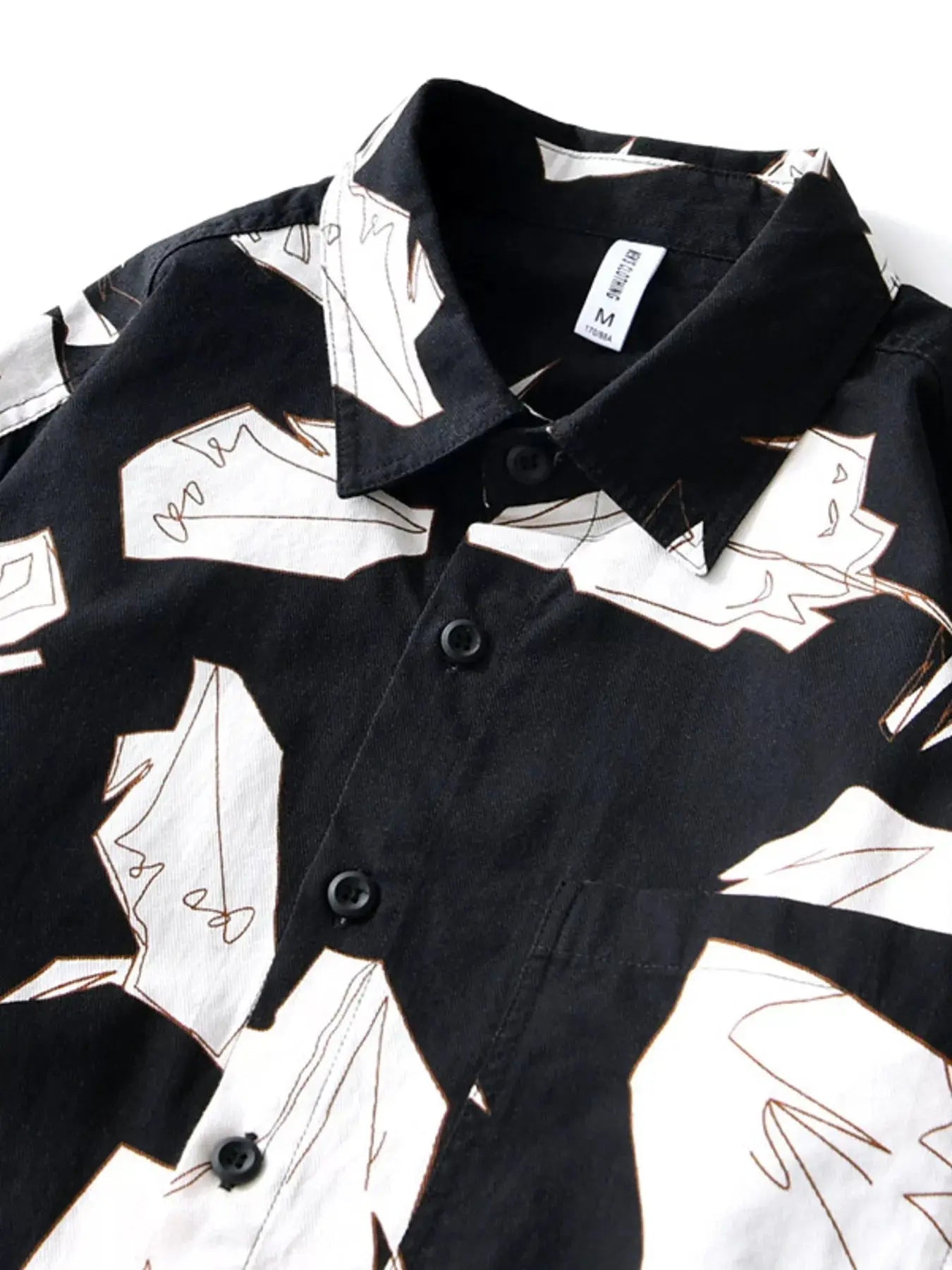 Men's Plus Size Abstract Print Long Sleeve Casual Shirt - we buy