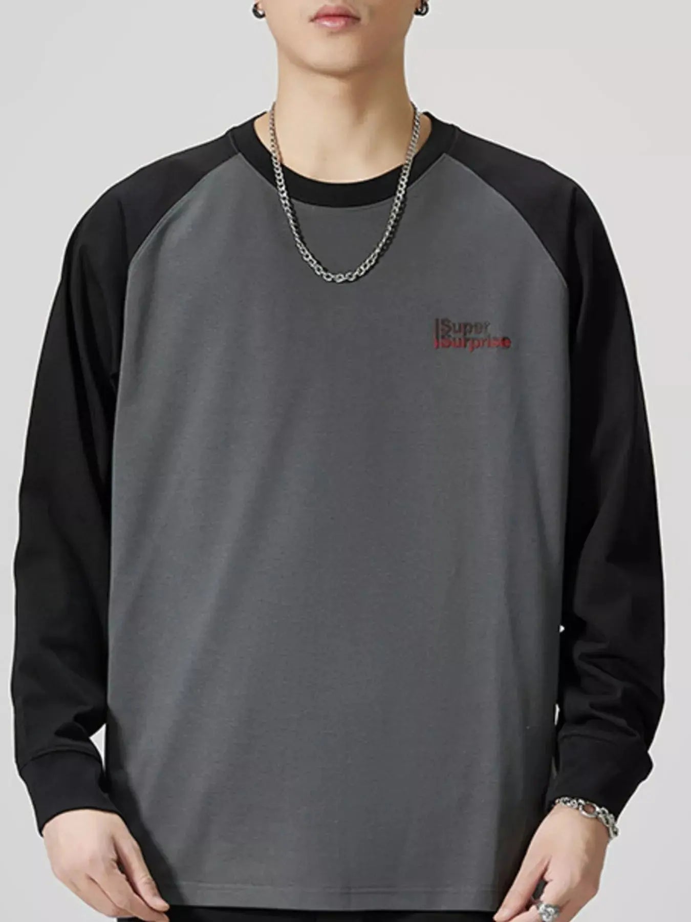 Men's Plus Size Round Neck Raglan Sleeve T-Shirt - we buy