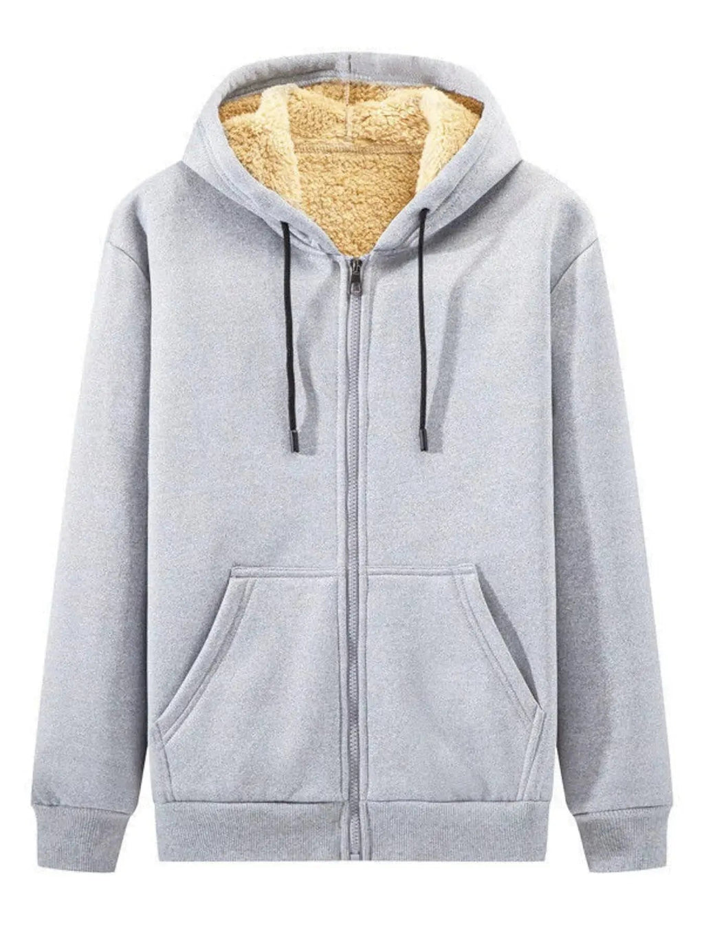 Men's Plus Size Sherpa Lined Zip Up Hoodie - we buy