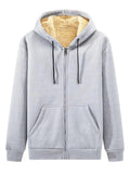 Men's Plus Size Sherpa Lined Zip Up Hoodie - we buy