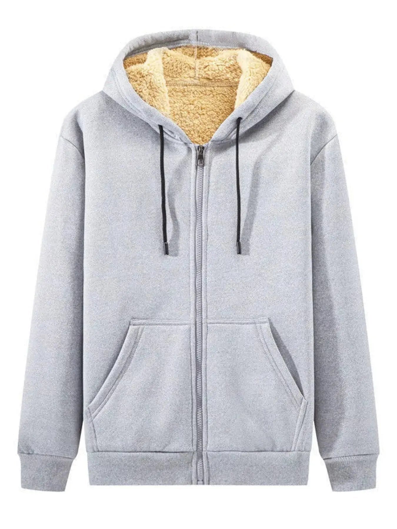 Men's Plus Size Sherpa Lined Zip Up Hoodie - we buy