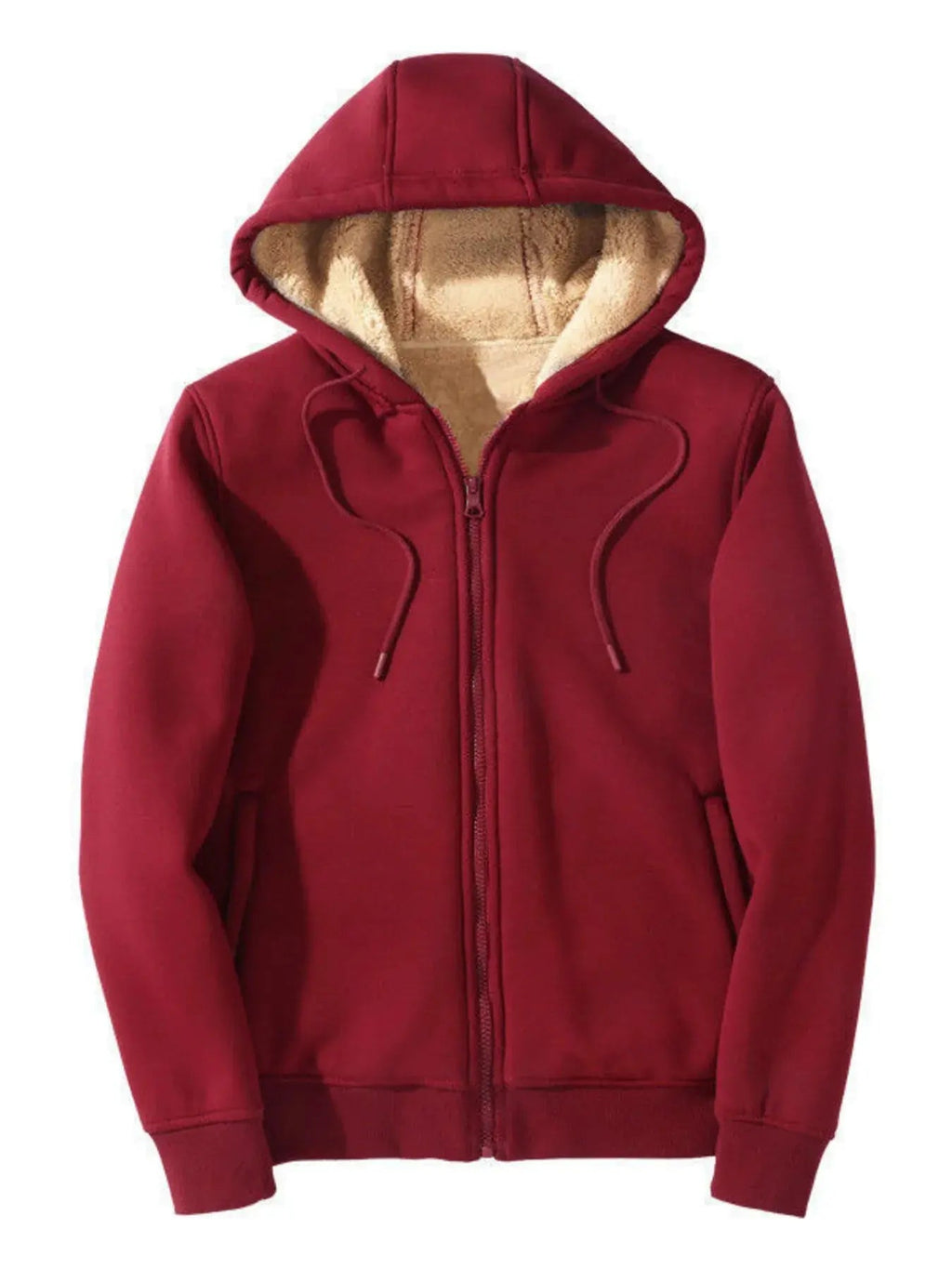 Men's Plus Size Sherpa Lined Zip Up Hoodie - we buy