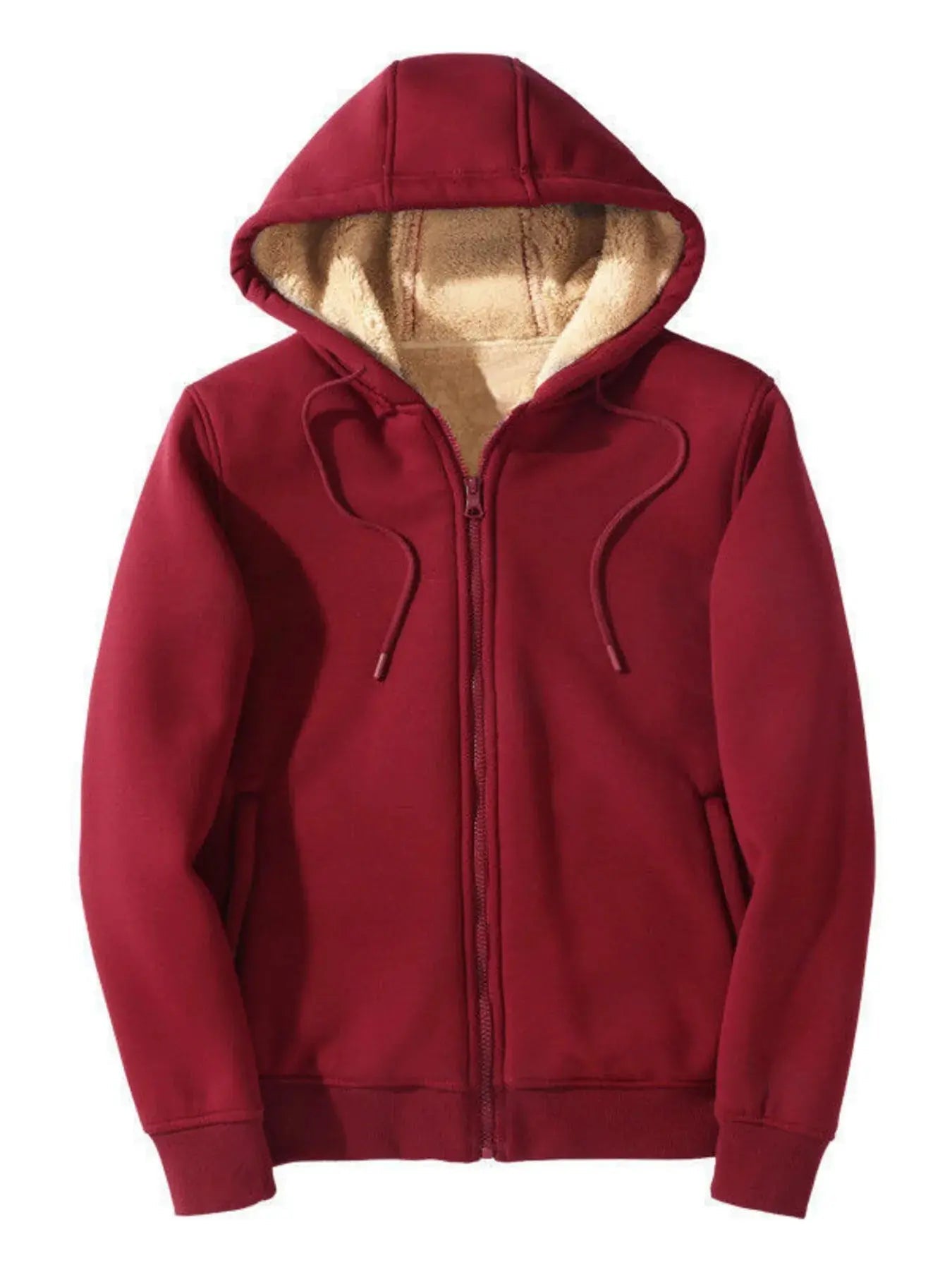 Men's Plus Size Sherpa Lined Zip Up Hoodie - we buy
