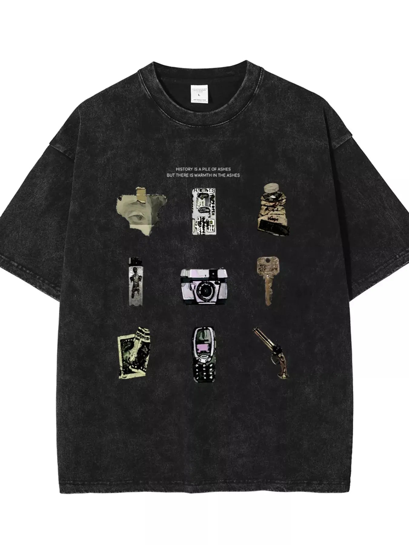 Men's Vintage Washed Graphic Round Neck T-Shirt - we buy