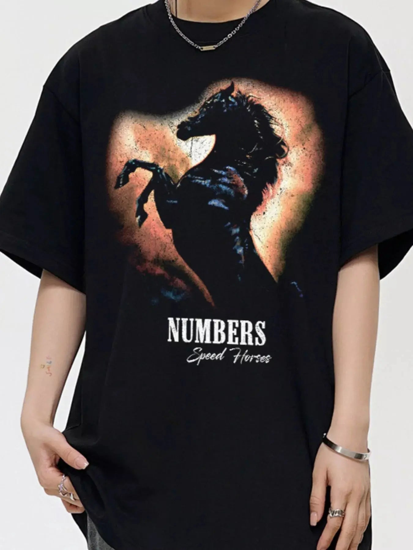 Men's Vintage Washed Horse Graphic T-Shirt - we buy