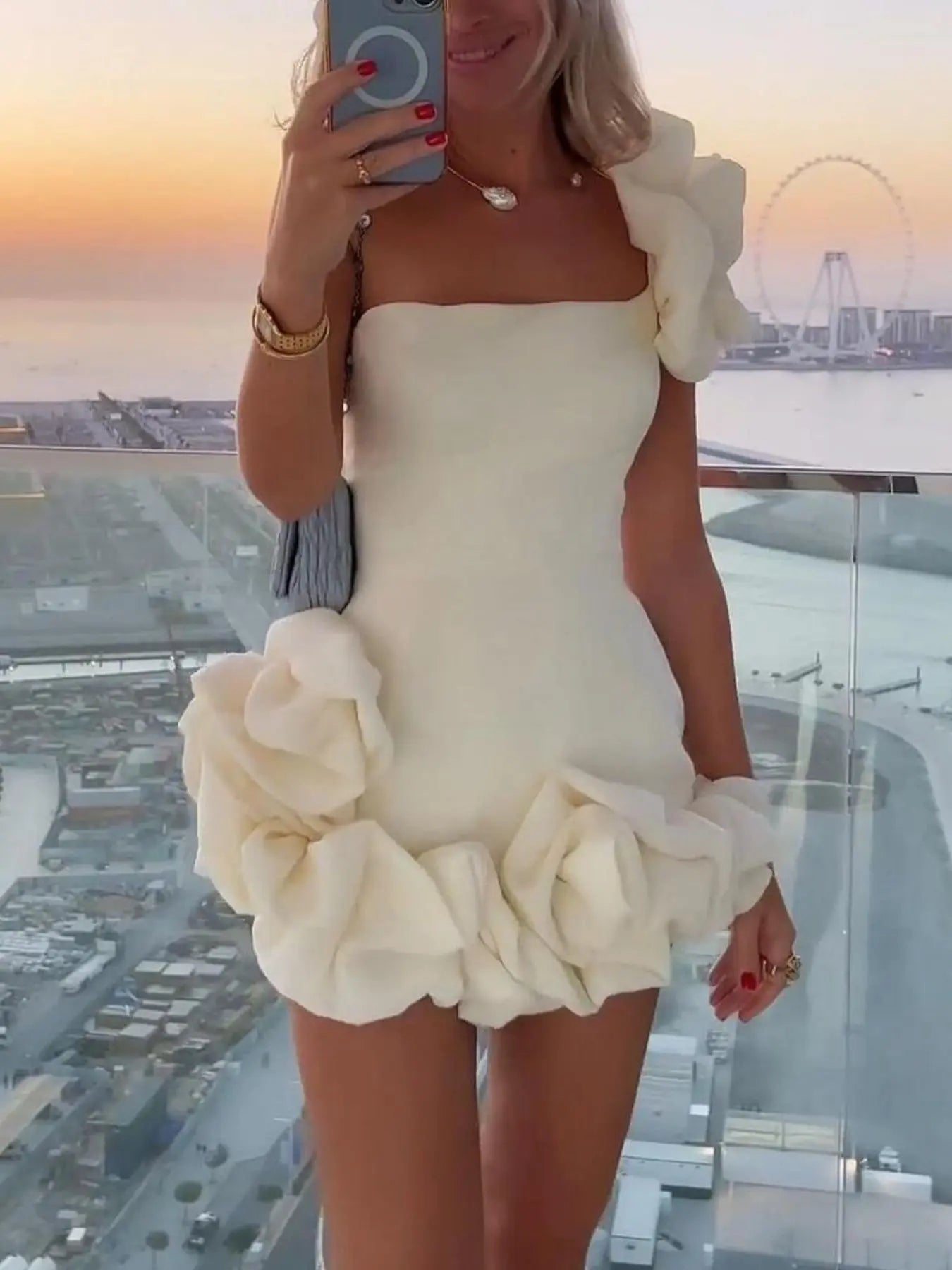 One - Shoulder Ruffle Mini Dress - we buy