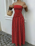 Polka Dot Strapless Maxi Dress - we buy