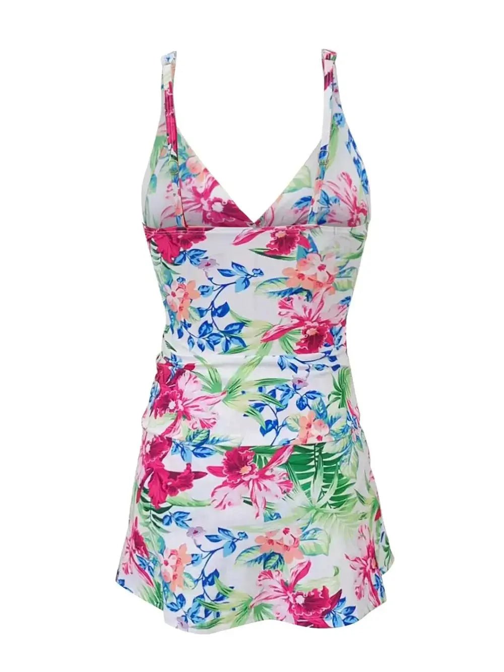 Printed Spaghetti Strap Top and Skirt Swim Set - we buy