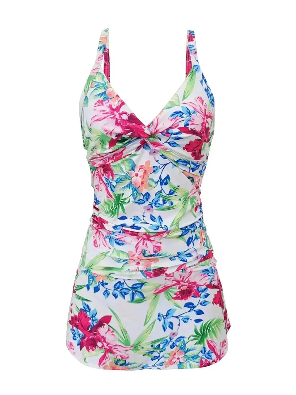 Printed Spaghetti Strap Top and Skirt Swim Set - we buy
