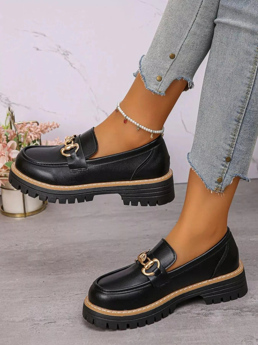 Round Toe Platform Loafers - we buy