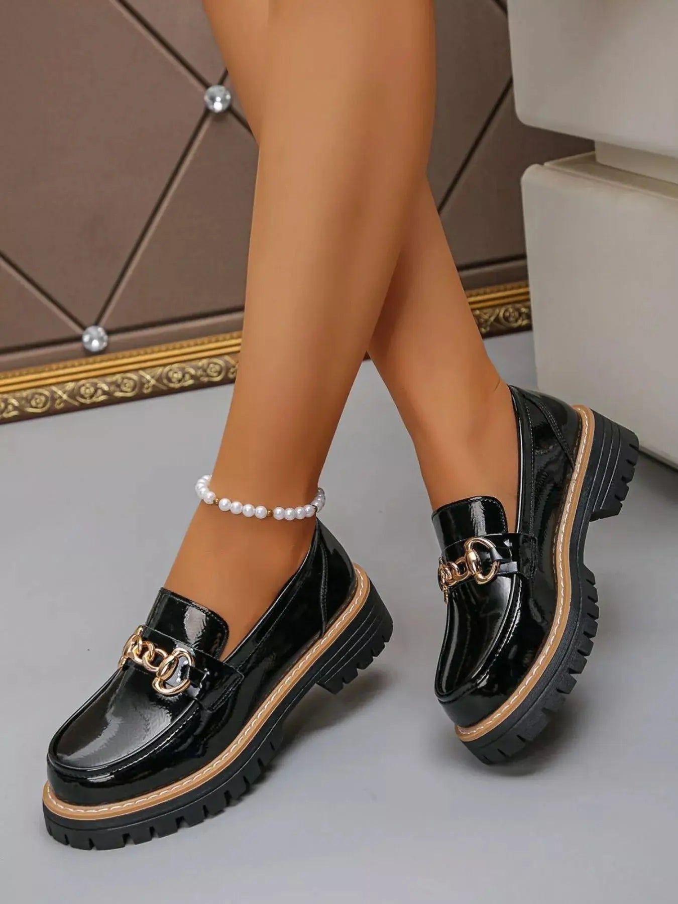 Round Toe Platform Loafers - we buy