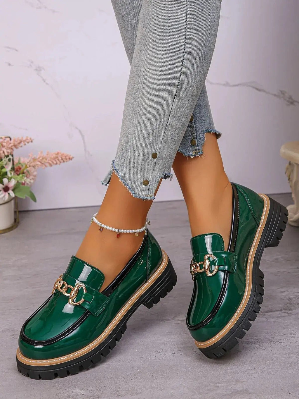 Round Toe Platform Loafers - we buy