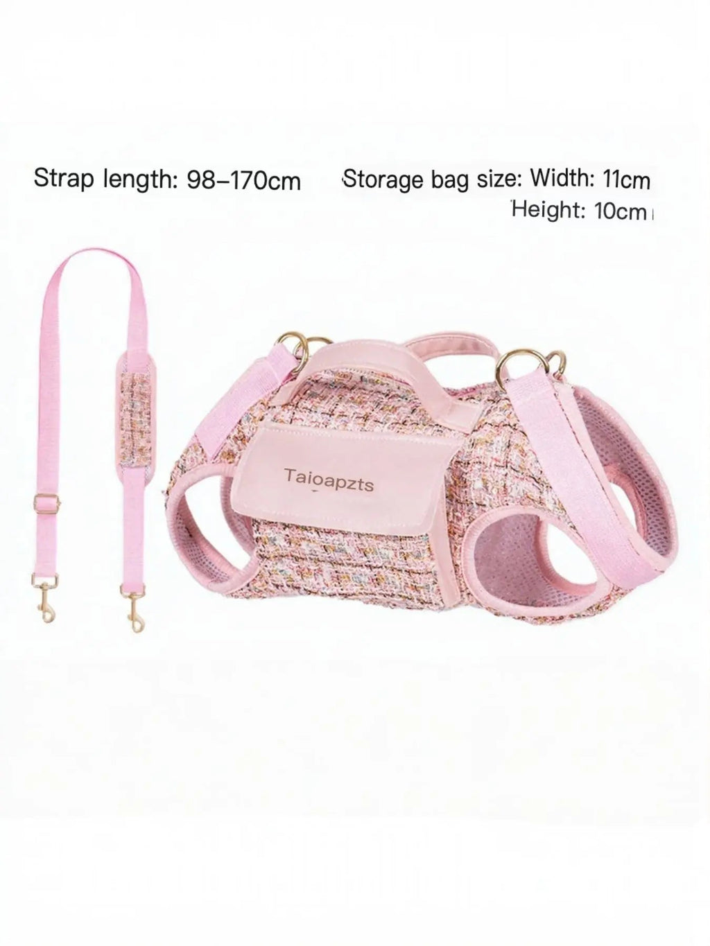 Tweed Pet Harness with Strap - we buy