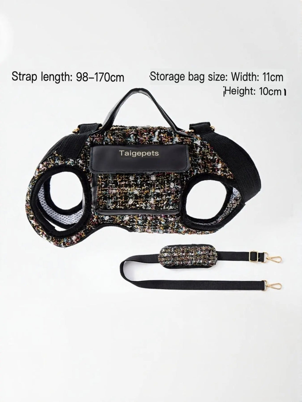 Tweed Pet Harness with Strap - we buy